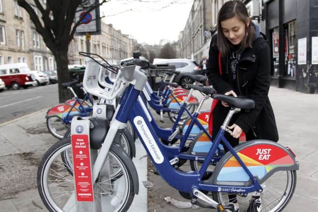Just Eat hire bikes are being taken downhill in Edinburgh, but not back up