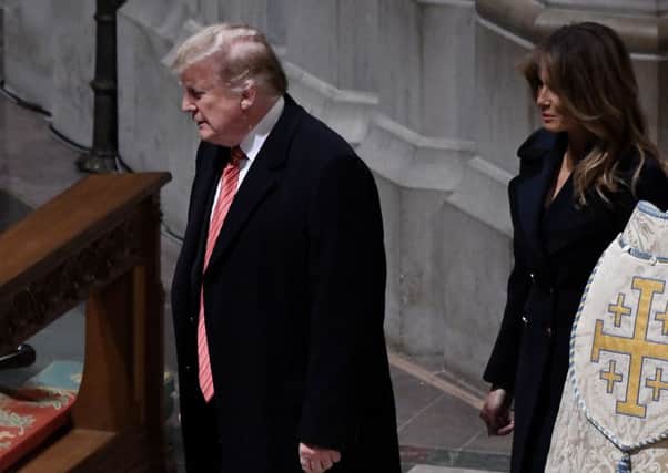 Donald and Melania Trump attend Christmas Eve services at the US National Cathedral (Picture: Olivier Douliery - Pool/Getty Images)