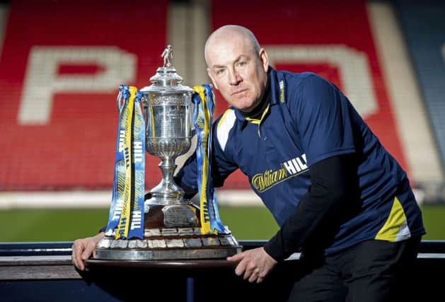 Former Rangers manager Mark Warburton with the Scottish Cup. Picture: Gary Hutchison/SNS