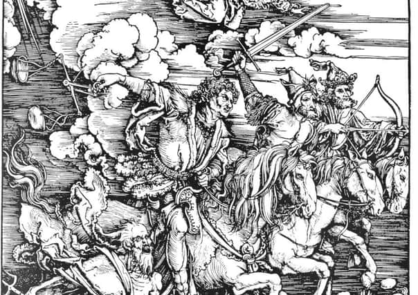 Albrecht Durer (1471-1528) Four Horsemen of the Apocalypse, Woodcuted print, 1498. PIC: Darko Veselinovi