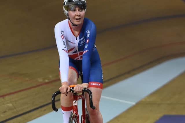 Katie Archibald after winning the women's omnium elimination race of the track cycling at the 2018 European Championships in Glasgow. Picture: Getty Images