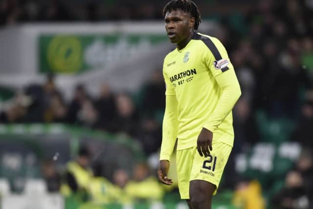 Darnell Johnson made his Hibs debut against Celtic. Picture: SNS Group