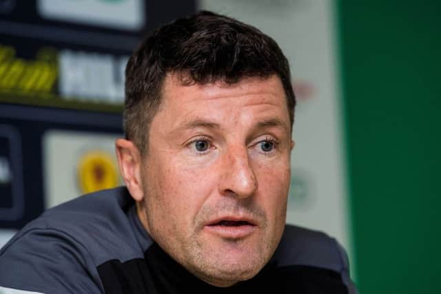 Hibernian caretaker assistant head coach Grant Murray speaks to the media. Picture: Ross Parker/SNS