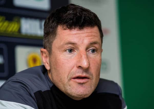 Hibernian caretaker assistant head coach Grant Murray speaks to the media. Picture: Ross Parker/SNS