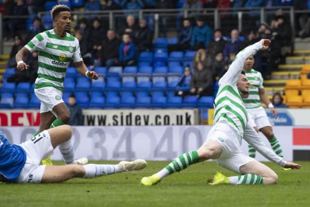 Jason Kerr and Scott Sinclair during their previous encounter. Pic: SNS/Craig Willaims in the box