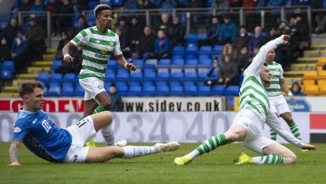 Jason Kerr and Scott Sinclair during their previous encounter. Pic: SNS/Craig Willaims in the box