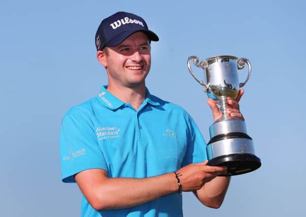 David Law shows off the trophy after winning the ISPS Handa Vic Open. Picture: Getty Images