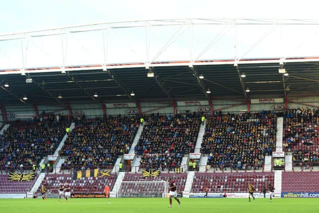 Auchinleck Talbot fans get behind their team at Tynecastle. Picture: SNS Group