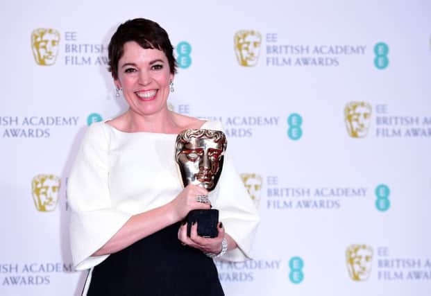 Olivia Colman with her Best Actress in a Leading Role Bafta for The Favourite. Pictures: PA