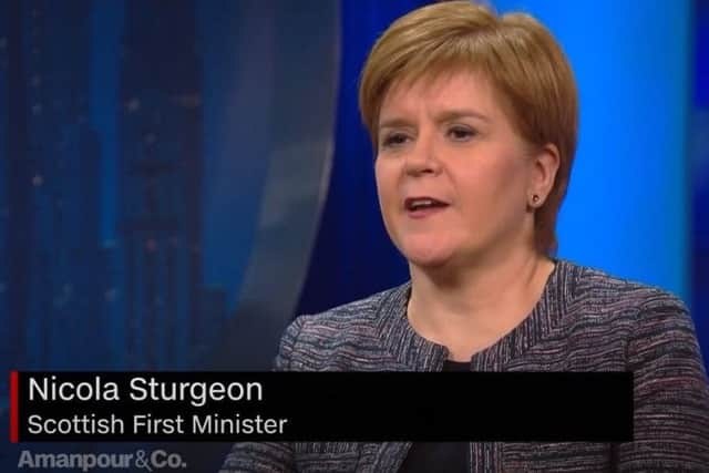 Nicola Sturgeon was a guest on the Amanpour & Co current affairs show, which is broadcast on the PBS network