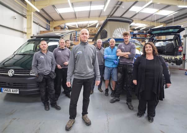 Poole and team, which completed a record 55 bespoke vehicles in 2018. Picture: contributed.