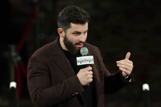 Browns quarterback Baker Mayfield at the Cleveland Sports Awards after winning Athlete of the Year. Picture: Tony Dejak/AP