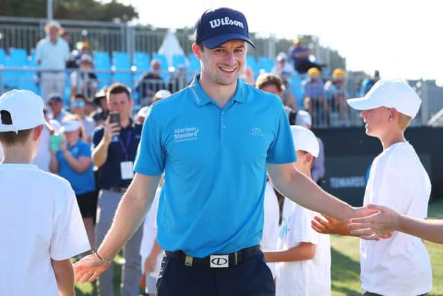 David Law makes his way to the presentation ceremony after winning the ISPS Handa Vic Open at 13th Beach Golf Club in Australia. Picture: Michael Dodge/Getty Images