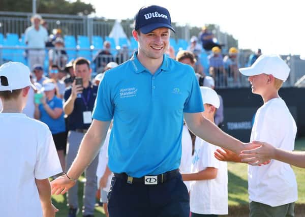 David Law makes his way to the presentation ceremony after winning the ISPS Handa Vic Open at 13th Beach Golf Club in Australia. Picture: Michael Dodge/Getty Images
