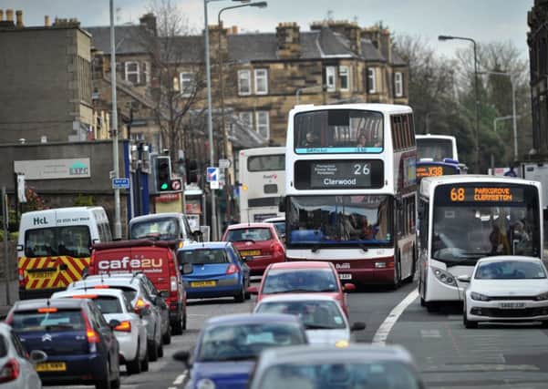 St Johns Road is one of the worst roads in Scotland for traffic congestion. Picture: TSPL