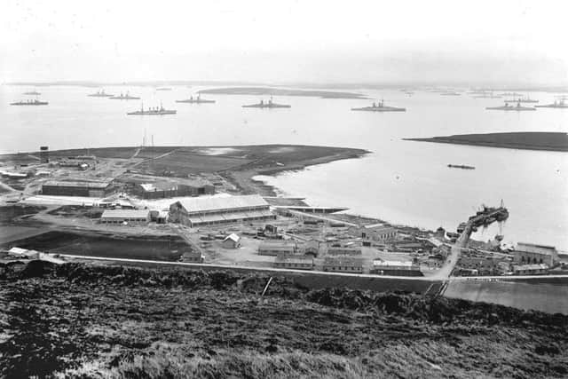 The German fleet interned at Scapa Flow at the end of World War One. PIC: TSPL.
