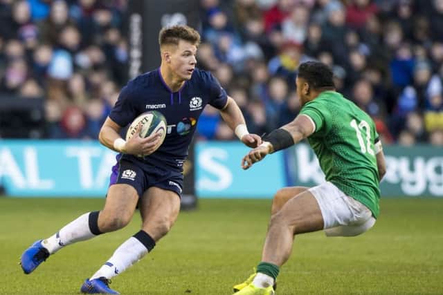 Huw Jones in action for Scotland against Ireland at BT Murrayfield. Picture: SNS Group