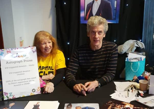 Peter Capaldi signed autographs at a convention in Edinburgh for nine hours  to raise funds for CHAS. Picture: Contributed