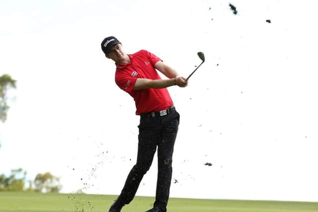 David Law plays his approach shot on the 13th hole during Day 1 of the ISPS Handa World Super 6. Picture: Paul Kane/Getty Images
