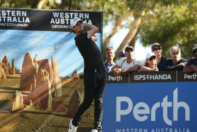 Big-hitting Belgian is among four players sharing the lead after two rounds in the ISPS Handa World Super 6 Perth event. Picture: Getty Images