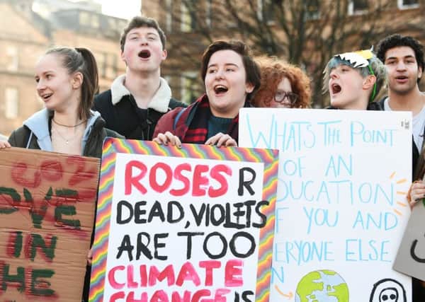 Hundreds of young people take part in the Youth Strike 4 Climate Change in Glasgow's George Square (Picture: John Devlin)