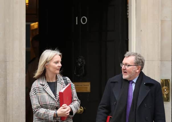 Chief Secretary to the Treasury Liz Truss (left) spoke to Scotlands Finance Secretary Derek Mackay and Welsh Finance Minister Rebecca Evans at a meeting in Cardiff on Friday.
Picture: Jonathan Brady/PA Wire