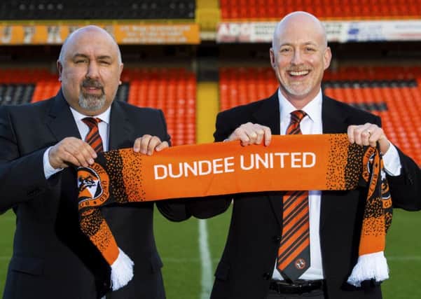 Dundee United sporting director Tony Asghar alongside Tannadice chairman Mark Ogren. Picture: Ross MacDonald/SNS