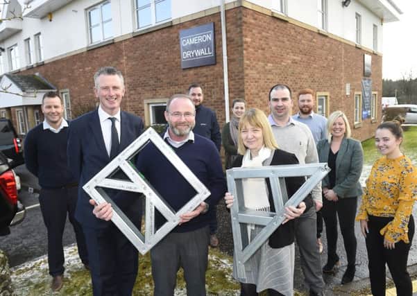 Steedman (left) with Business Gateways Jim Henderson and West Lothian Councillor Cathy Muldoon. Picture: Greg Macvean