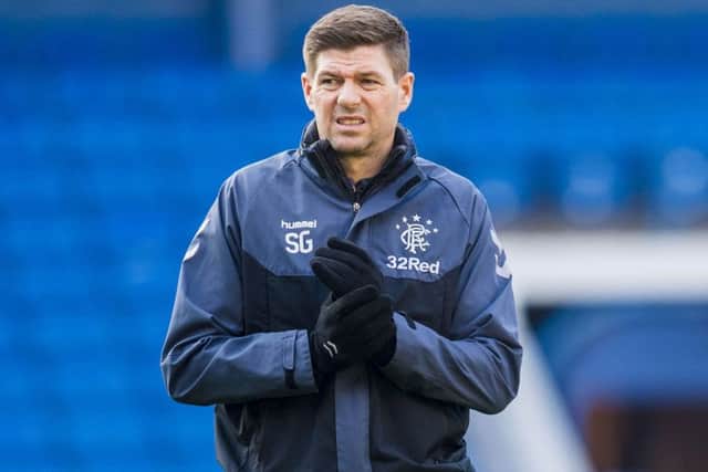 Rangers manager Steven Gerrard during training at Ibrox. Picture: Bill Murray/SNS