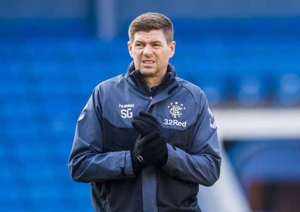 Rangers manager Steven Gerrard during training at Ibrox. Picture: Bill Murray/SNS