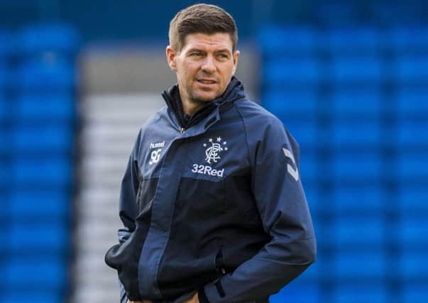 Rangers manager Steven Gerrard during a training session at Ibrox. Picture: Bill Murray/SNS