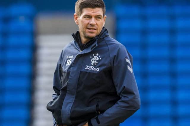 Rangers manager Steven Gerrard during a training session at Ibrox. Picture: Bill Murray/SNS