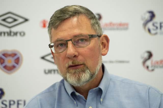 Hearts manager Craig Levein speaks to the press. Pic: SNS/Ross MacDonald