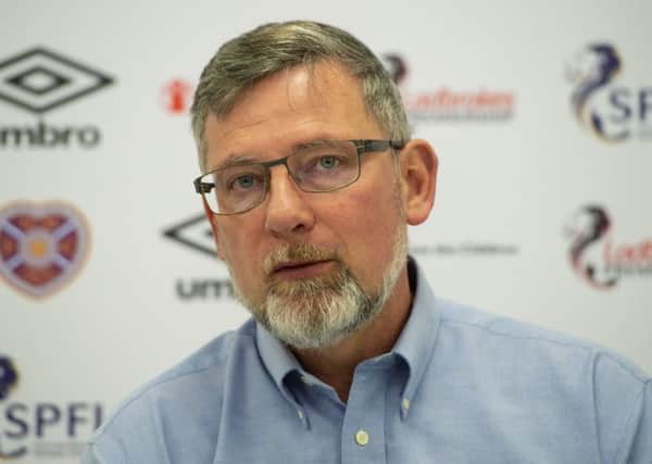 Hearts manager Craig Levein speaks to the press. Pic: SNS/Ross MacDonald