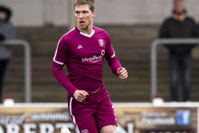 Colin Hamilton in action for Arbroath. Pic: SNS/Alan Harvey