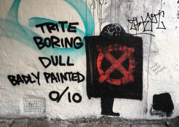 Defaced 'Banksy' on Grindlay Court - Edinburgh