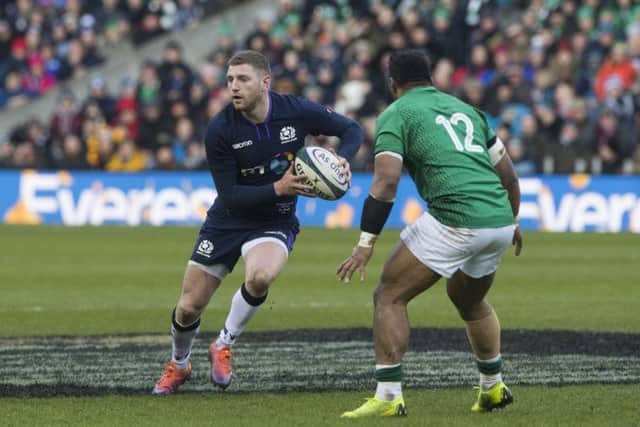 Finn Russell in action for Scotland against Ireland. The stand-off is a doubt for the match against France this weekend. Picture: SNS Group