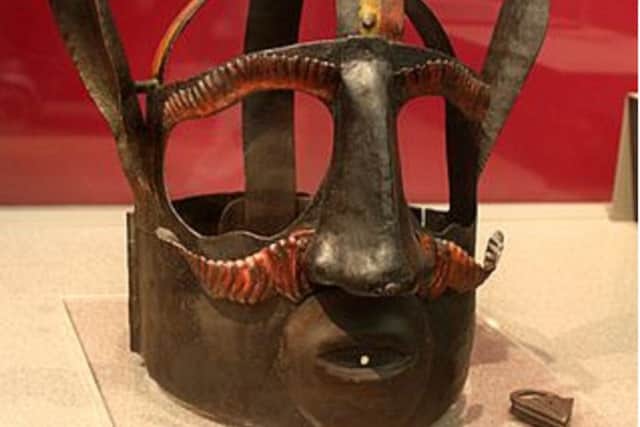 The Scold's Bridle, or branks, was used to 'silence' nags, gossips and women suspected of witchcraft. This one was used in Glasgow during the 16th Century.