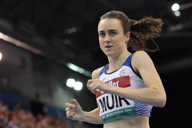 Laura Muir sets a new British record for the mile in Birmingham on Saturday.