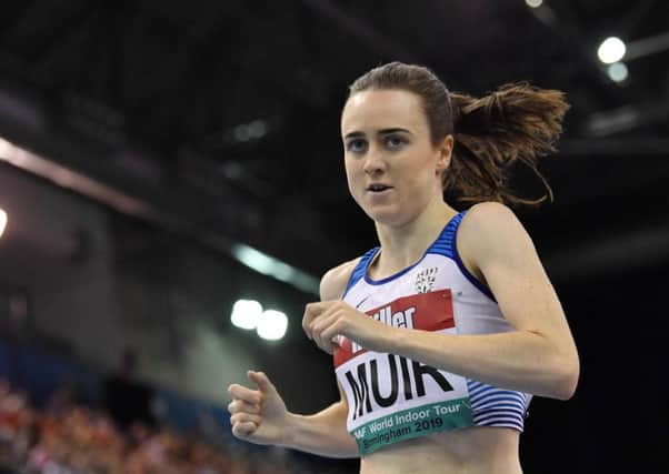 Laura Muir sets a new British record for the mile in Birmingham on Saturday.