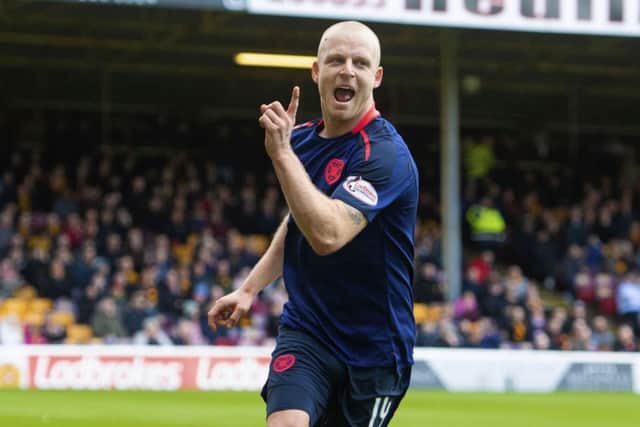 Steven Naismith celebrates his goal against Motherwell. Picture: SNS Group