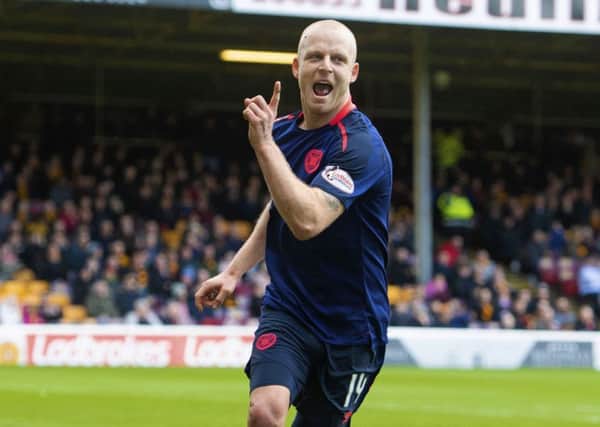 Steven Naismith celebrates his goal against Motherwell. Picture: SNS Group