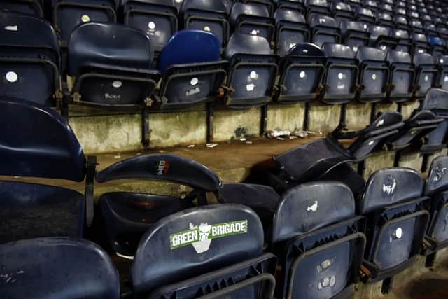 Seats were damaged in the Rugby Park away ends. Picture: SNS Group