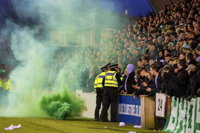 Flares were let off by Celtic fans. Picture: SNS Group