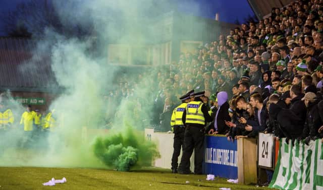 Flares were let off by Celtic fans. Picture: SNS Group
