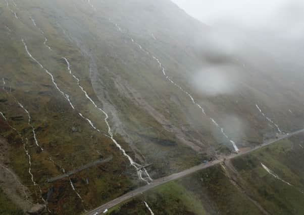 Landslips closed the A83 at the Rest and Be Thankful in Argyll in October.