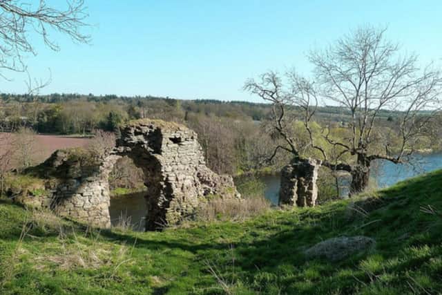 The remains of Roxburgh Castle on the banks of the River Tweed. The important Borders stronghold was fought over several times during the Wars of Independence. PIC: www.geograph.org/Mary and Angus Hogg.