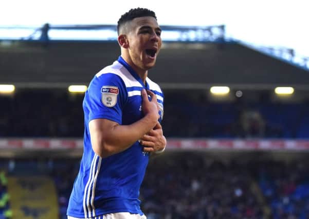 Che Adams of Birmingham City celebrates after scoring against Nottingham Forest. Picture: Getty Images