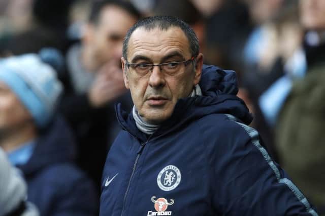 Under pressure: Chelsea boss Maurizio Sarri. Picture: PA