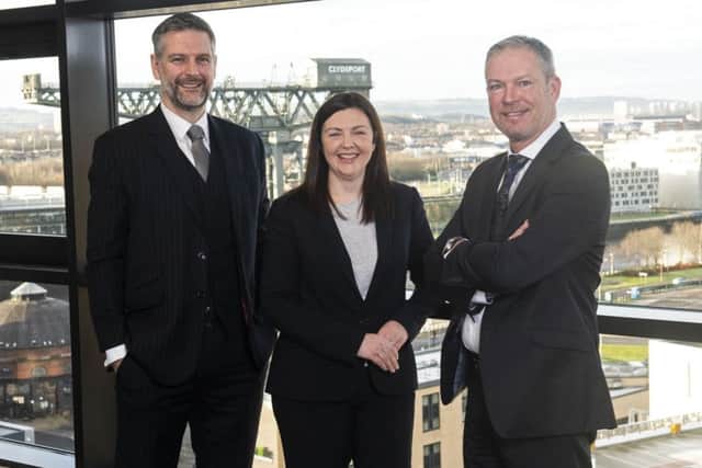 Graeme Finnie (left) with audit partners Nicola MacLennan and Stephen Hughes. Picture: contributed.